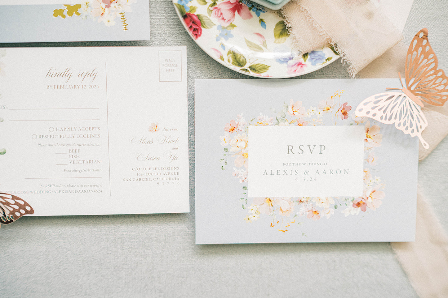 Romantic Floral Pastel Wedding Invitation Suite - Canva Digital Template Bundle