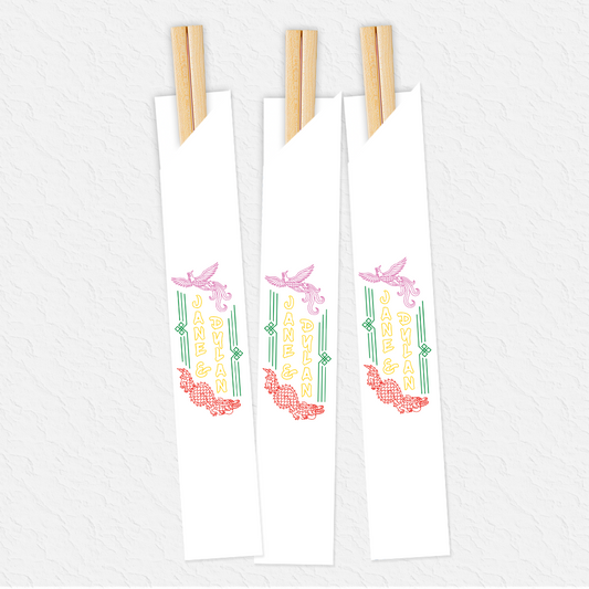 Phoenix and Dragon Custom Chopstick Sleeves
