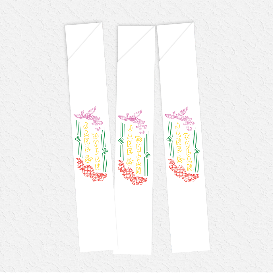 Phoenix and Dragon Custom Chopstick Sleeves