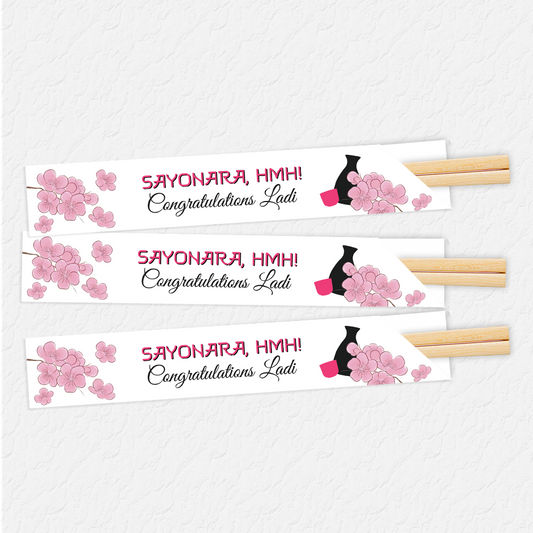 Sake and Cherry Blossoms Custom Chopstick Sleeves