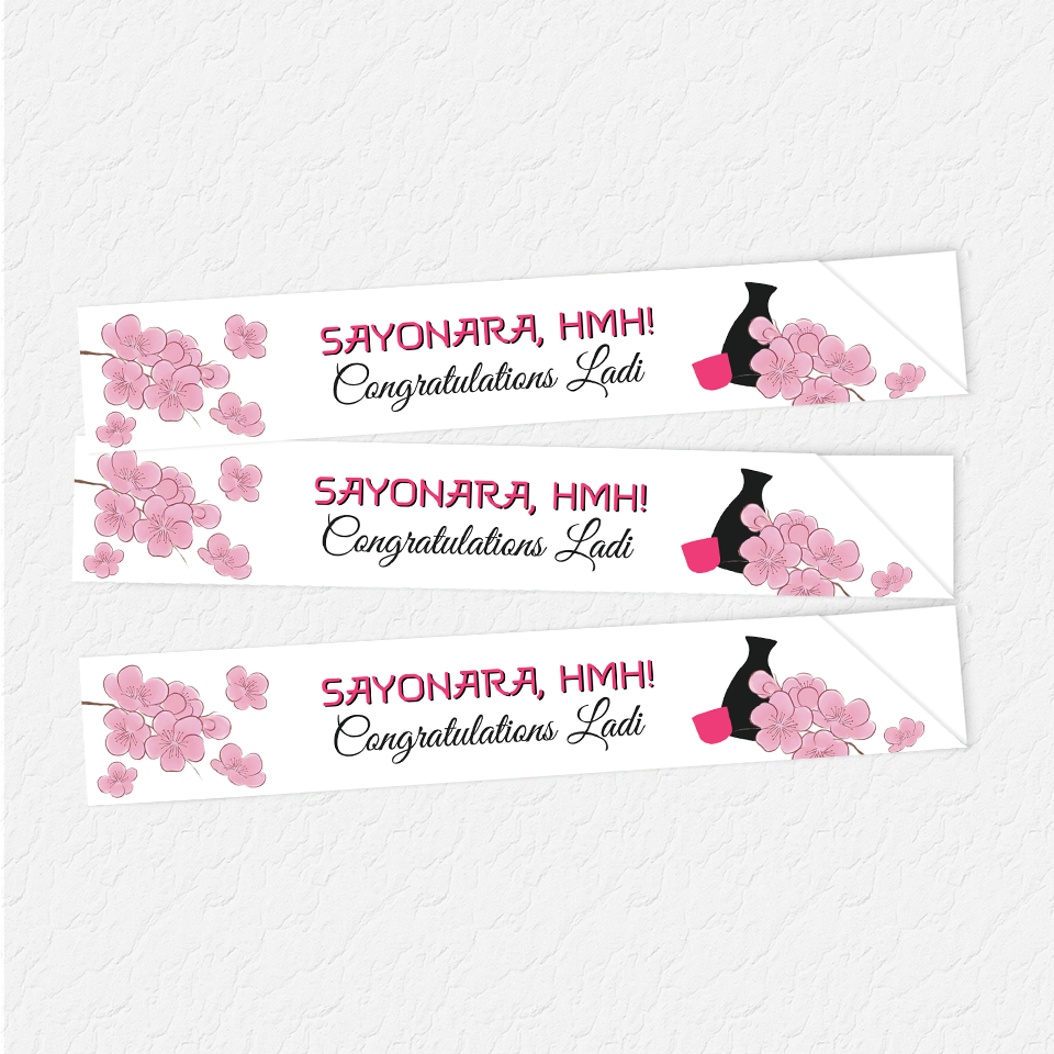 Sake and Cherry Blossoms Custom Chopstick Sleeves
