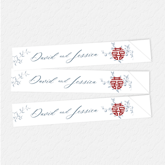 Double Happiness Chinese Wedding Custom Chopstick Sleeve