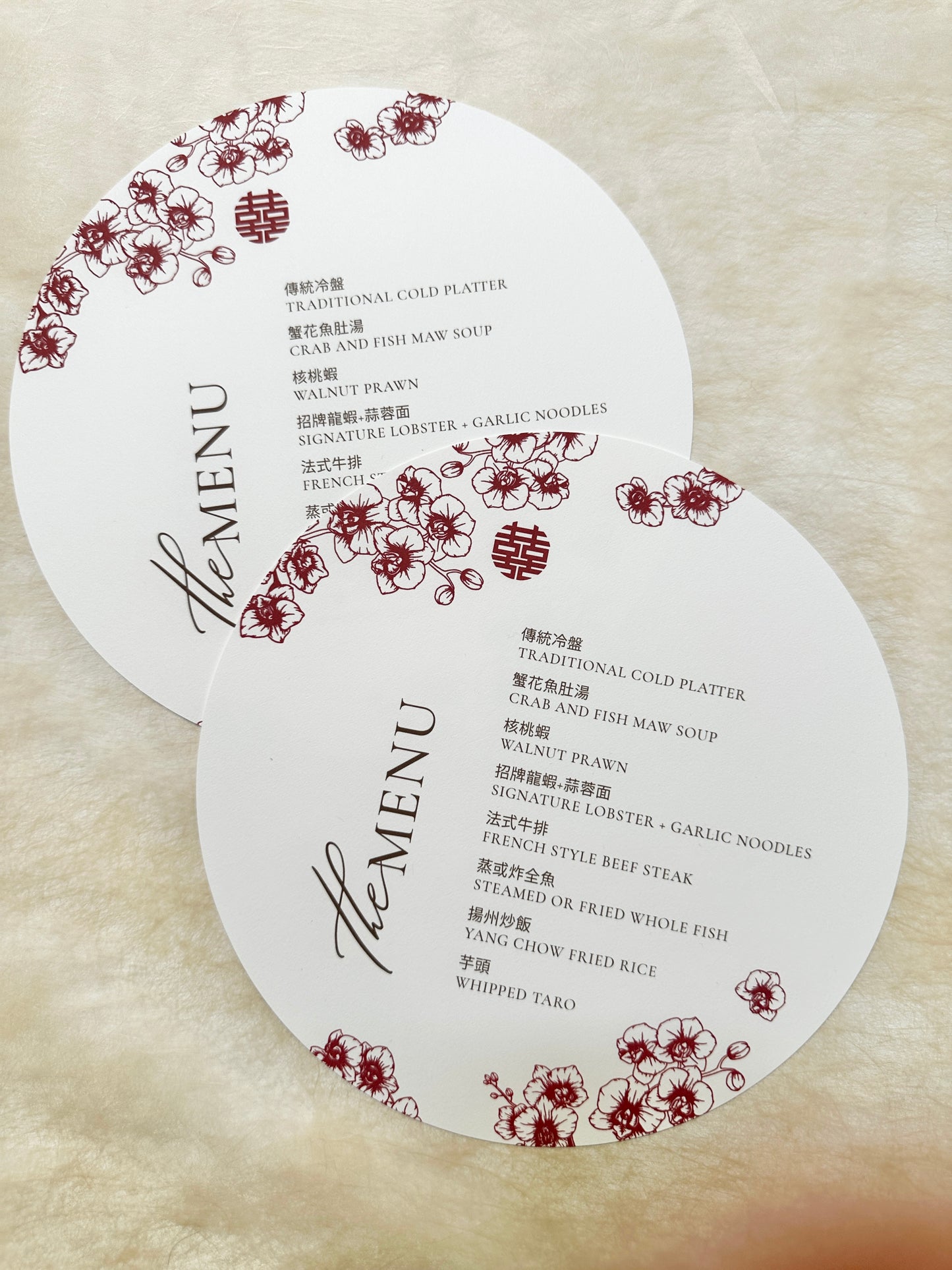 Fan Menu with Gold Tassel
