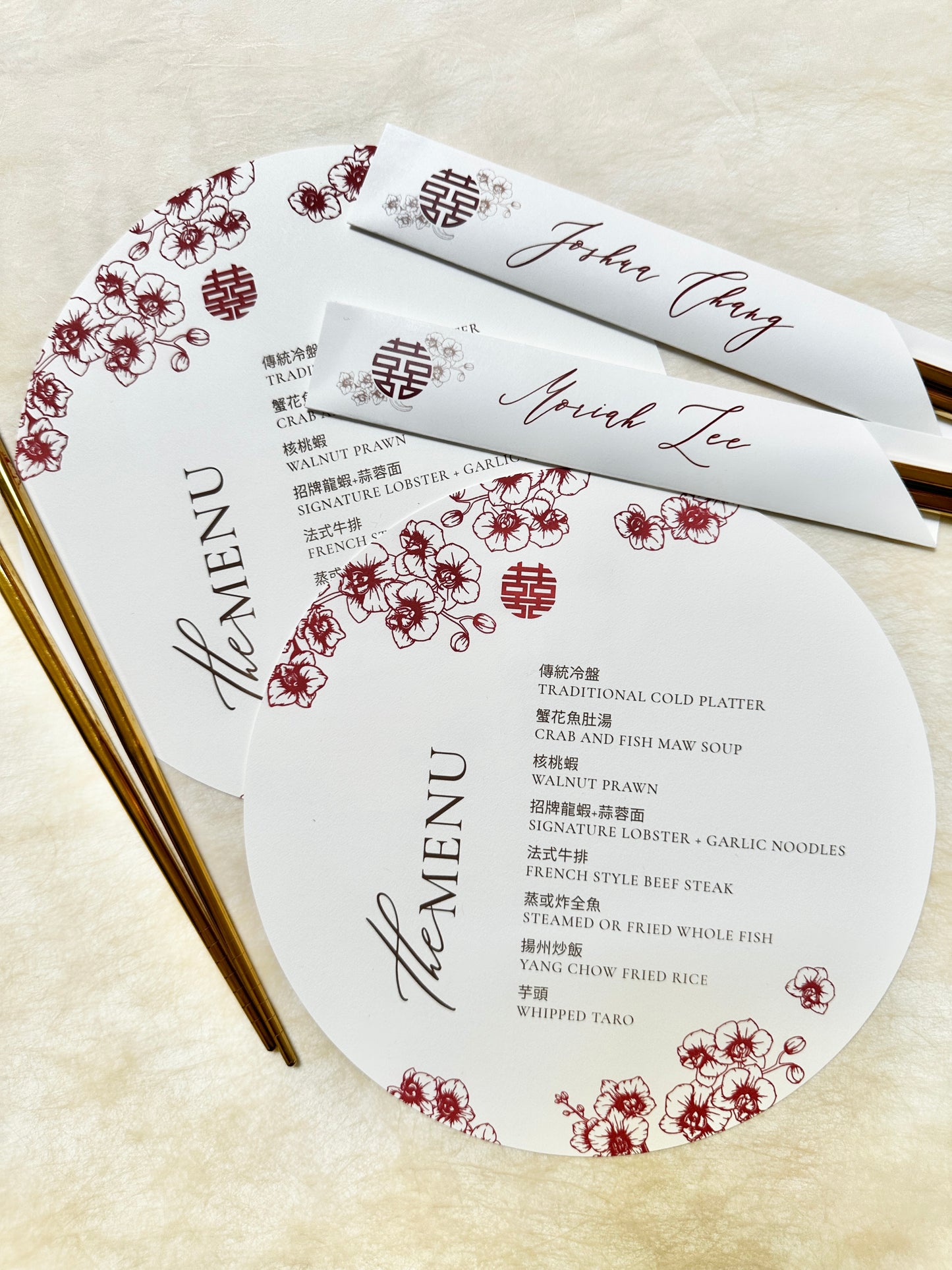 Fan Menu with Gold Tassel