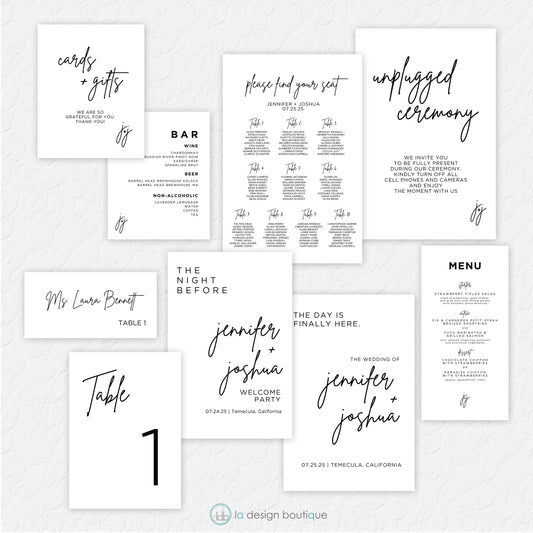 Modern and Minimal Wedding Collection - Canva Digital Template Bundle