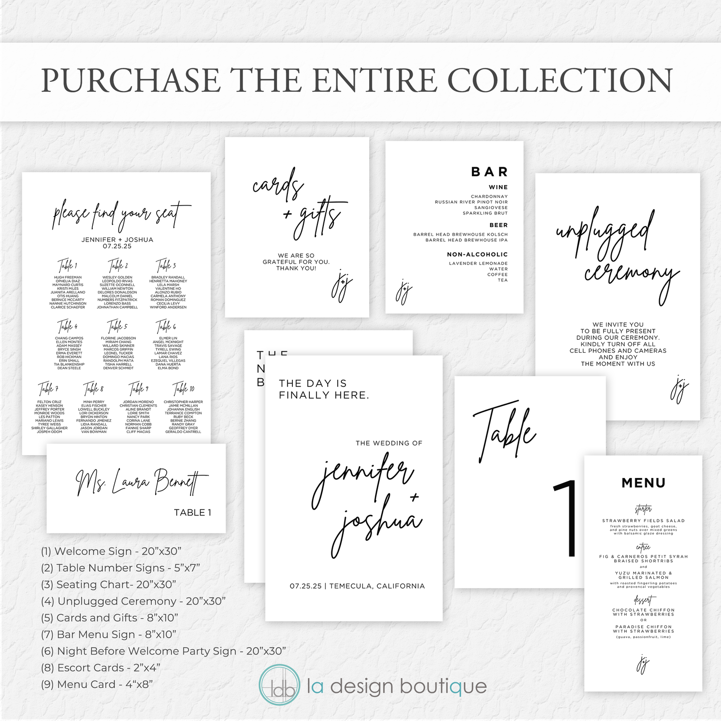 Modern and Minimal Wedding Seating Chart - Canva Digital Template