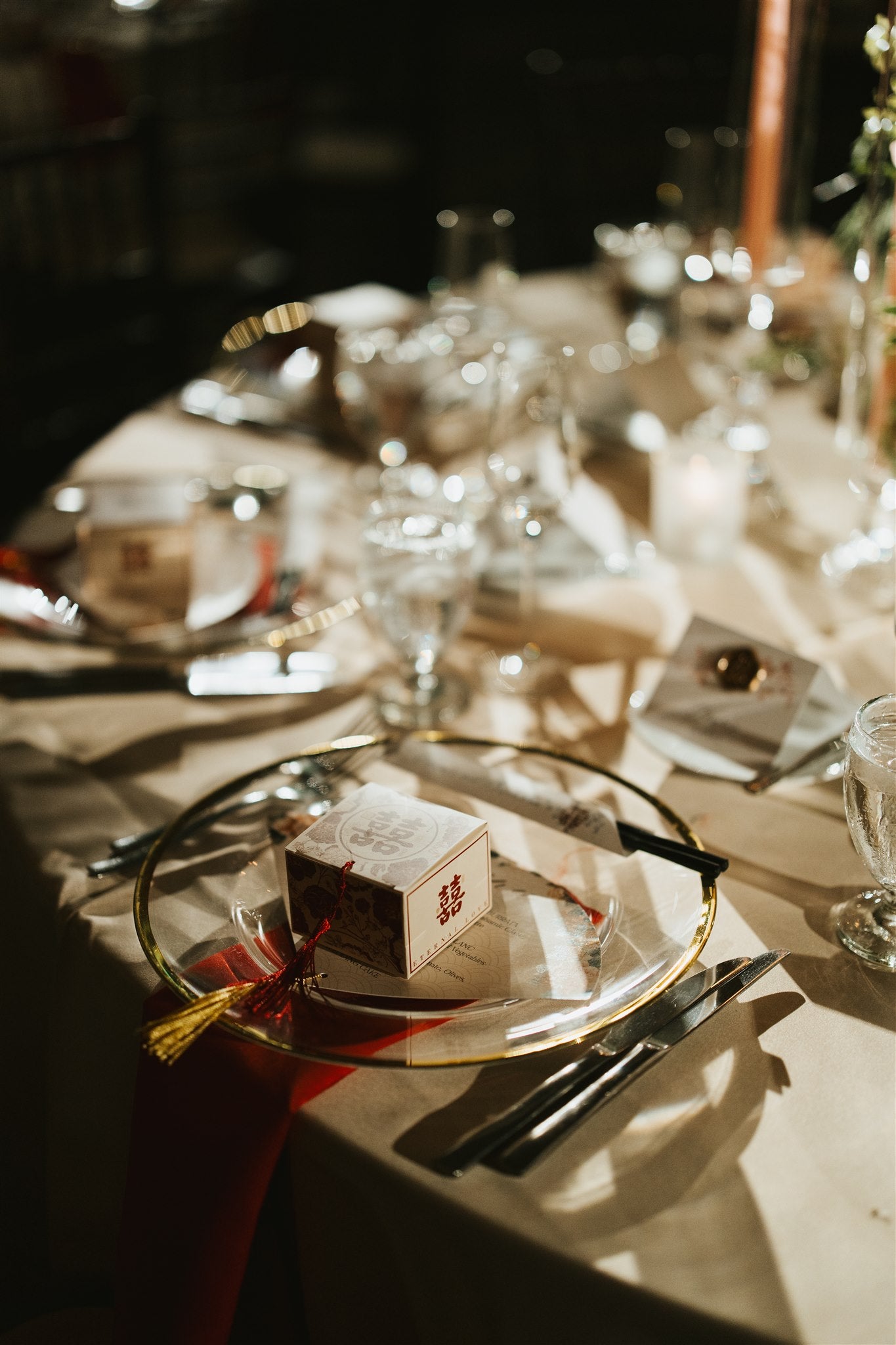 Fan Menu with Gold Tassel