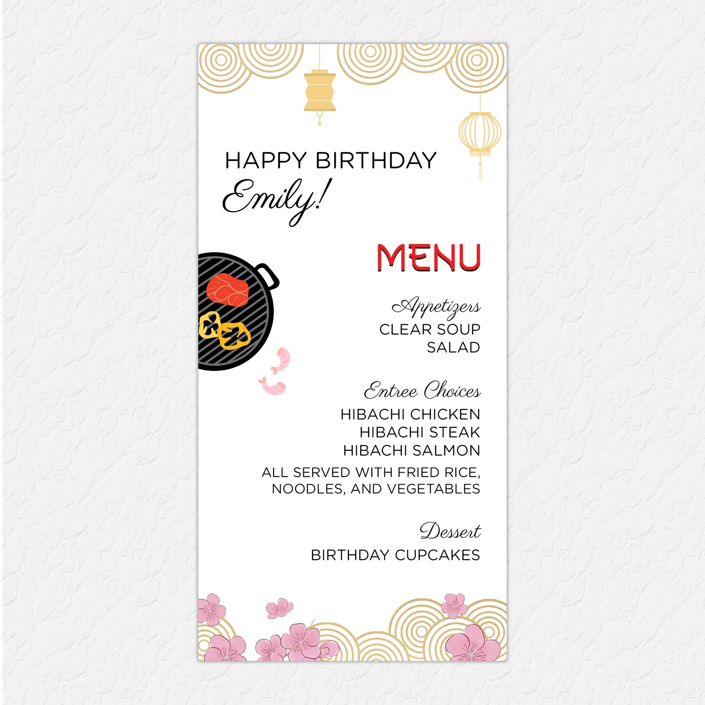 Fan Menu with Gold Tassel