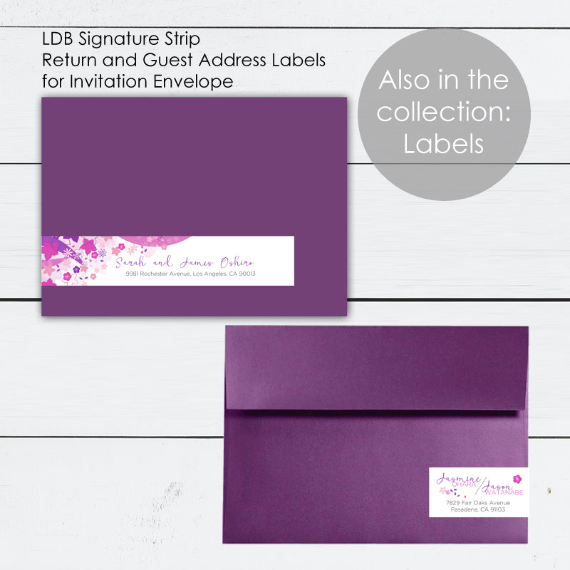 Japanese Inspired Floral Asian Wedding Invitation Suite