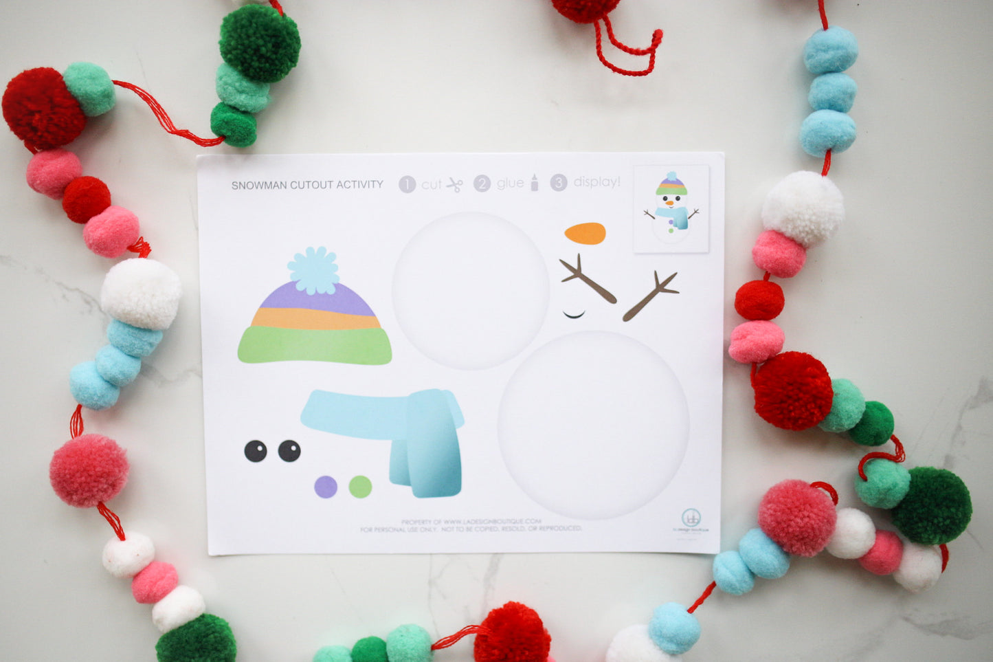 Christmas Cutout Activities for Kids with Santa, Elf, Snowman, and Reindeer
