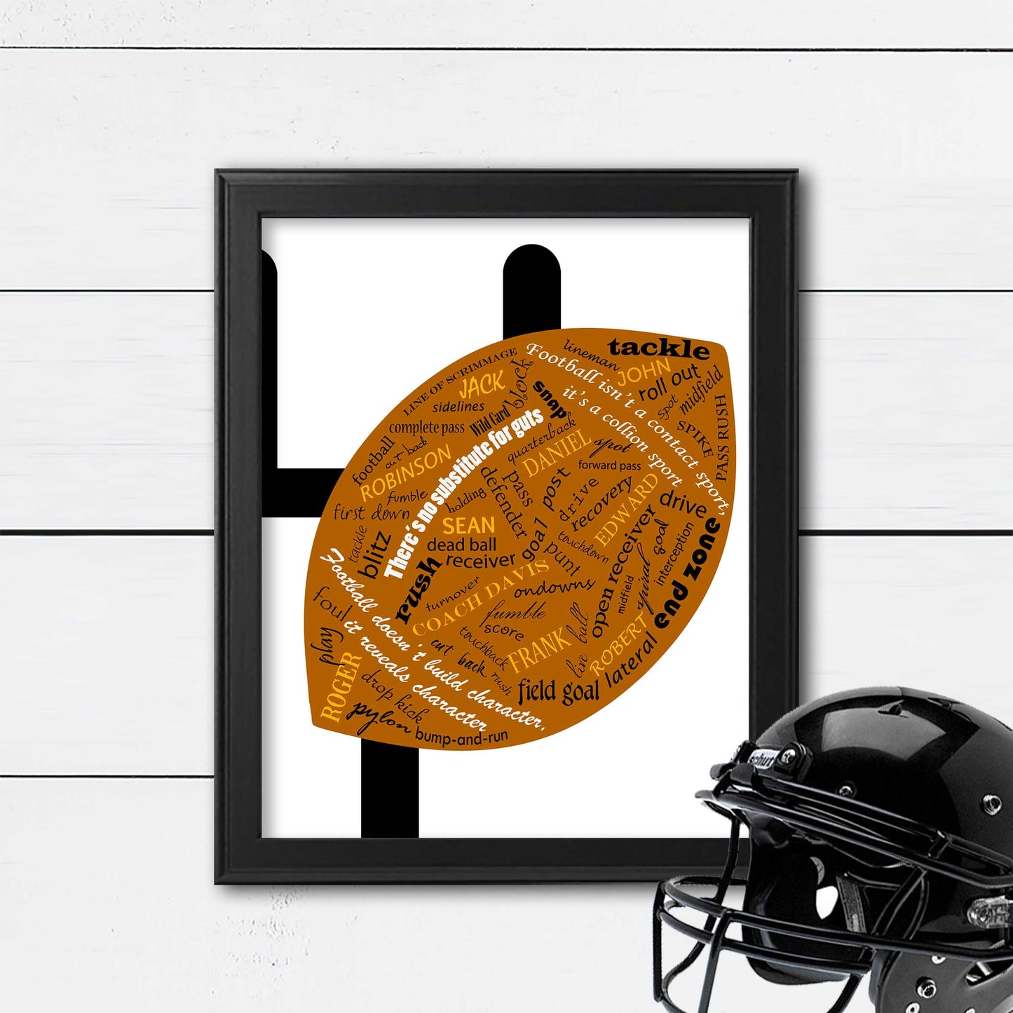 custom football art for team gift