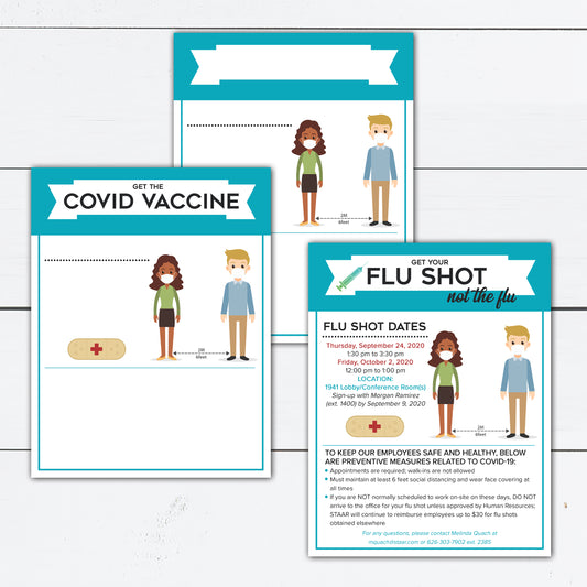 Flu Shot Covid Vaccine Flyer Digital Template