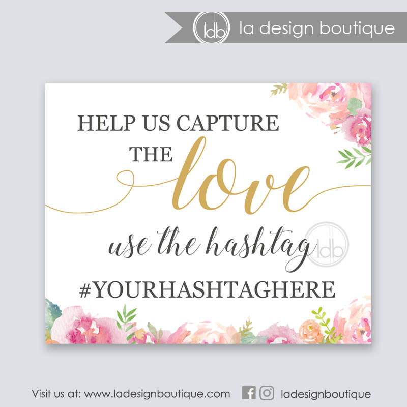 Custom Wedding Hashtag Sign to Capture the Love