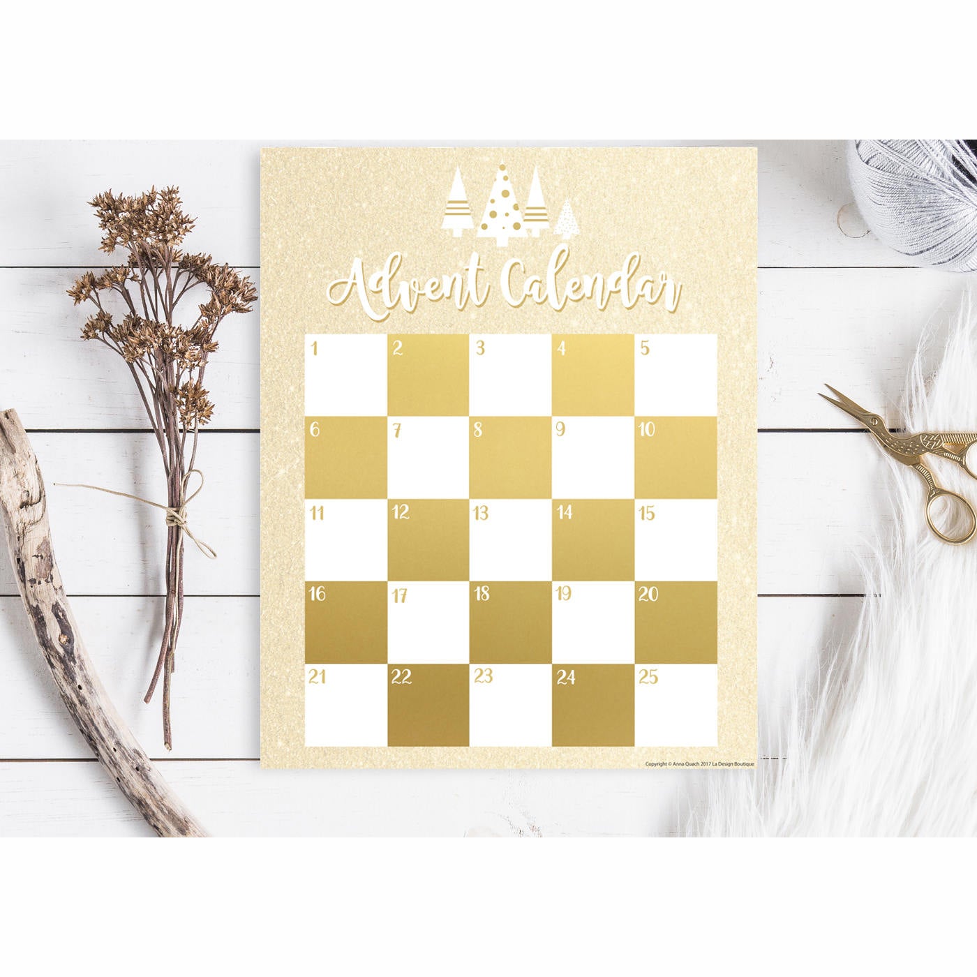 gold advent calendar