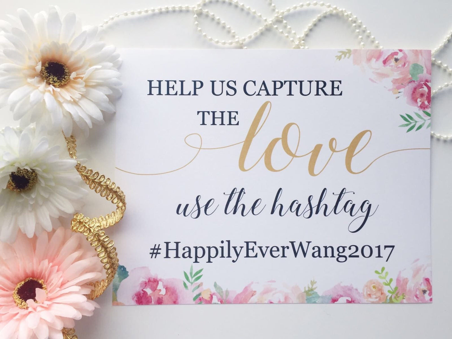 Custom Wedding Hashtag Sign to Capture the Love