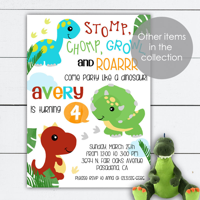 Dinosaur Birthday Party Welcome Sign Digital File