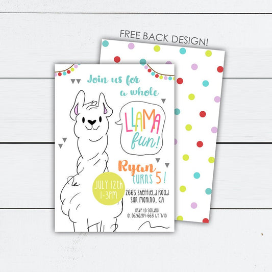 Llama Party Invitation