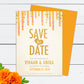 Indian Wedding Dave the Date Invitation with Marigold Flowers