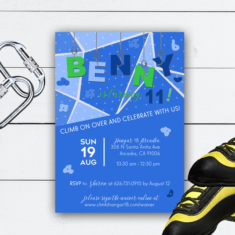 Rock Climbing Party Invitation