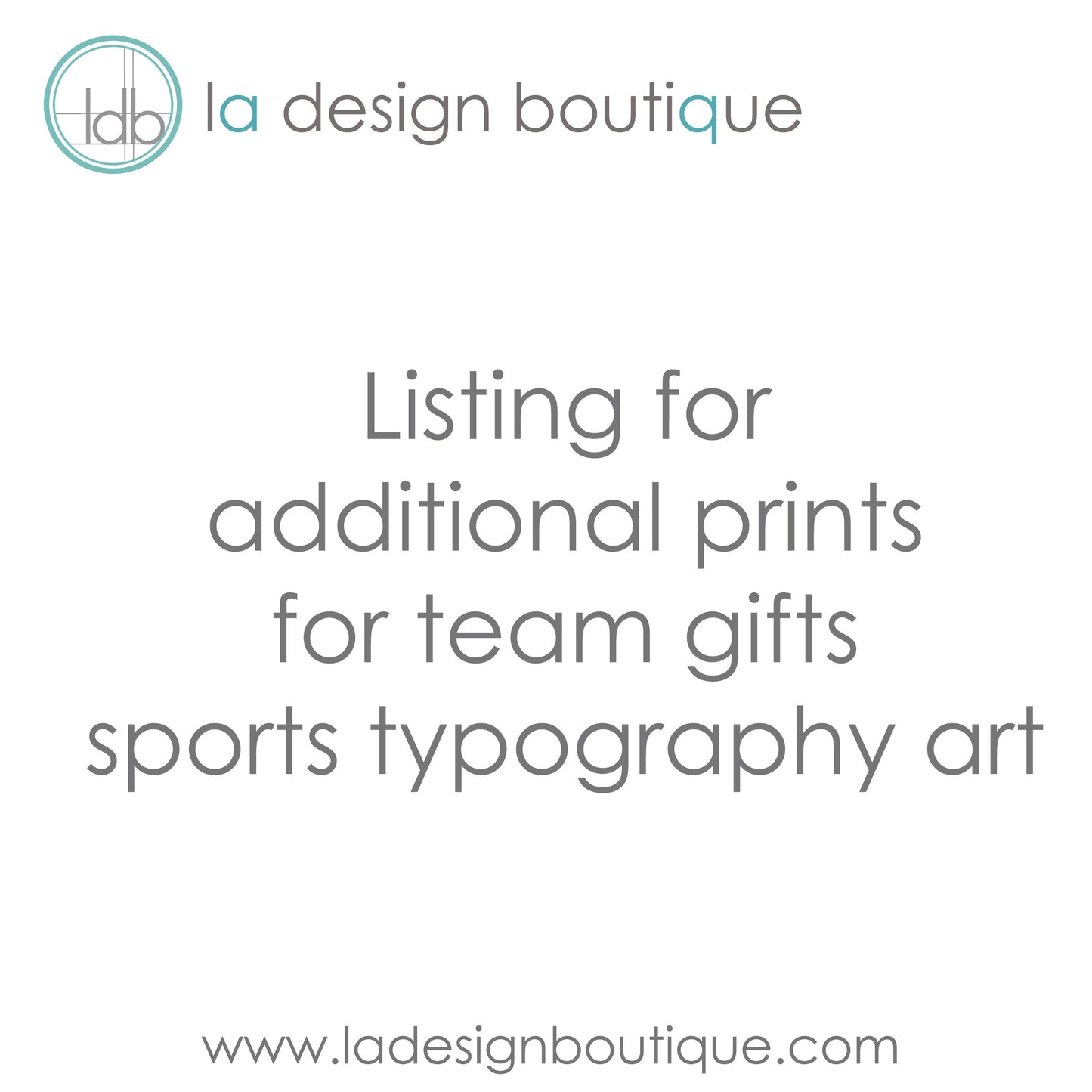Personalized Sports Typography Art - Additional Prints for Team Gift
