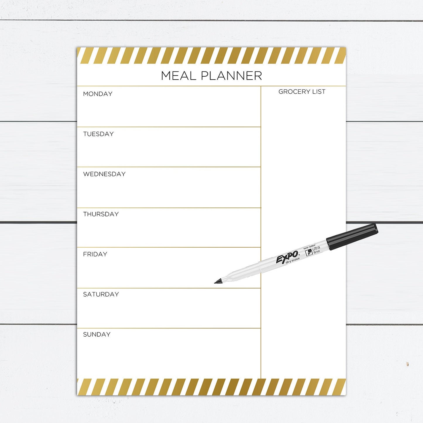 Meal Planner, Meal Planner Printable, Meal Planner Weekly, Dry Erase, Grocery List, Weekly Menu, Magnetic Dry Erase, Personalized Template