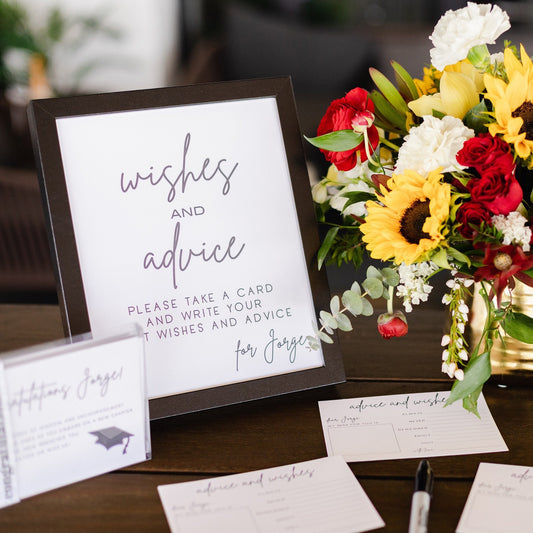 Wishes Card, Advice and Wishes, Wishes for the Graduate, Advice Cards, Advice Cards for Graduate, Graduation Wisdom Cards, Graduation Gift