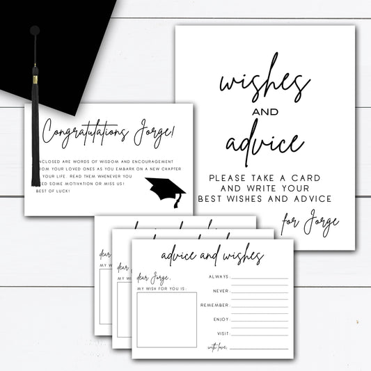 Wishes Card, Advice and Wishes, Wishes for the Graduate, Advice Cards, Advice Cards for Graduate, Graduation Wisdom Cards, Graduation Gift
