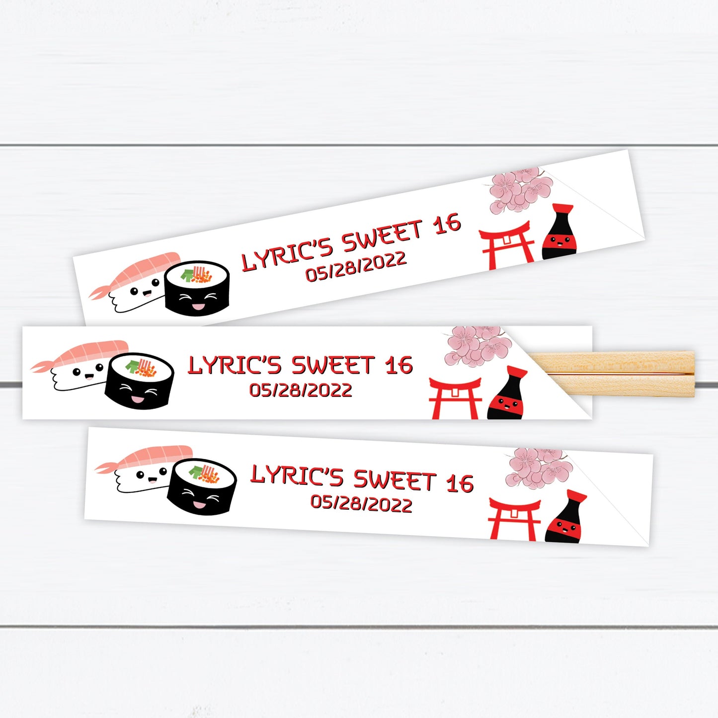 Sushi Chopsticks, Personalized Chopsticks, Sushi Party, Sushi Party Decor, Japanese Restaurant, Japanese Inspired Gift, Japanese Chopstick