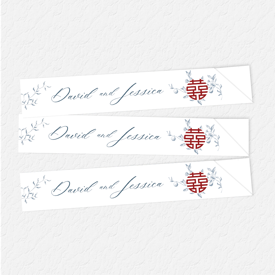 Double Happiness Chinese Wedding Custom Chopstick Sleeve