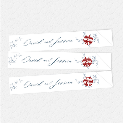 Double Happiness Chinese Wedding Custom Chopstick Sleeve