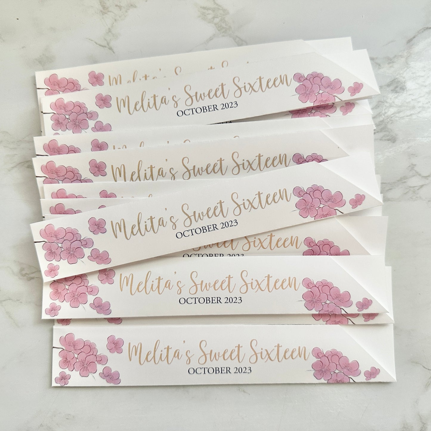 Personalized Pink Cherry Blossom Chopstick Sleeves