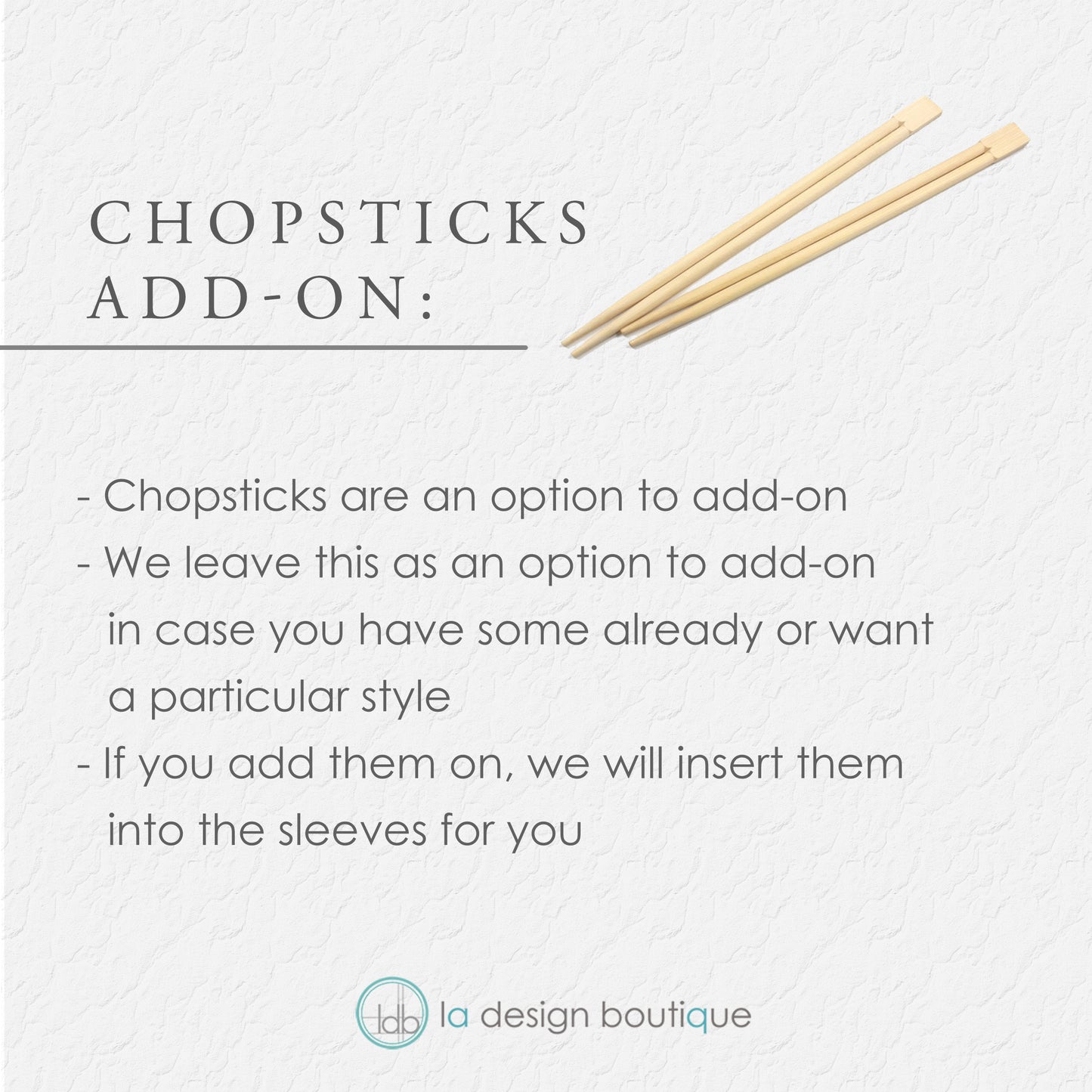 Chopstick Sleeves for a Ramen Station