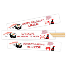 Load image into Gallery viewer, Personalized Chopstick Sleeve Holders for a Sushi Party or Japanese Restaurant
