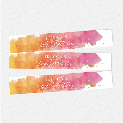 Pink and Orange Watercolor Custom Chopstick Sleeves