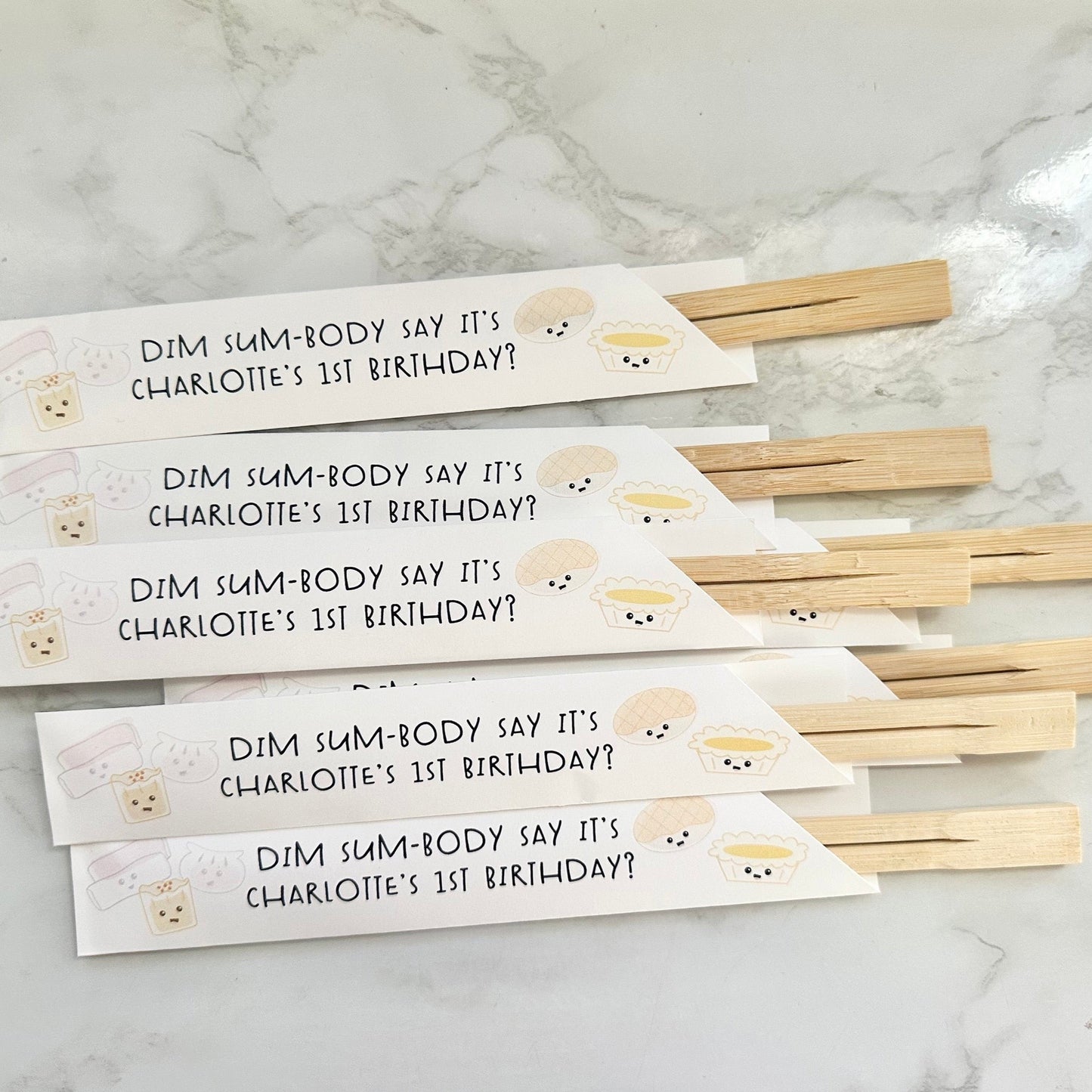 Personalized Chopstick Sleeves for a Dim Sum Party