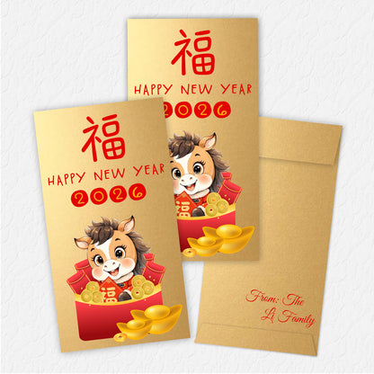 Year of the Horse Lunar New Year Money Envelope with Personalization