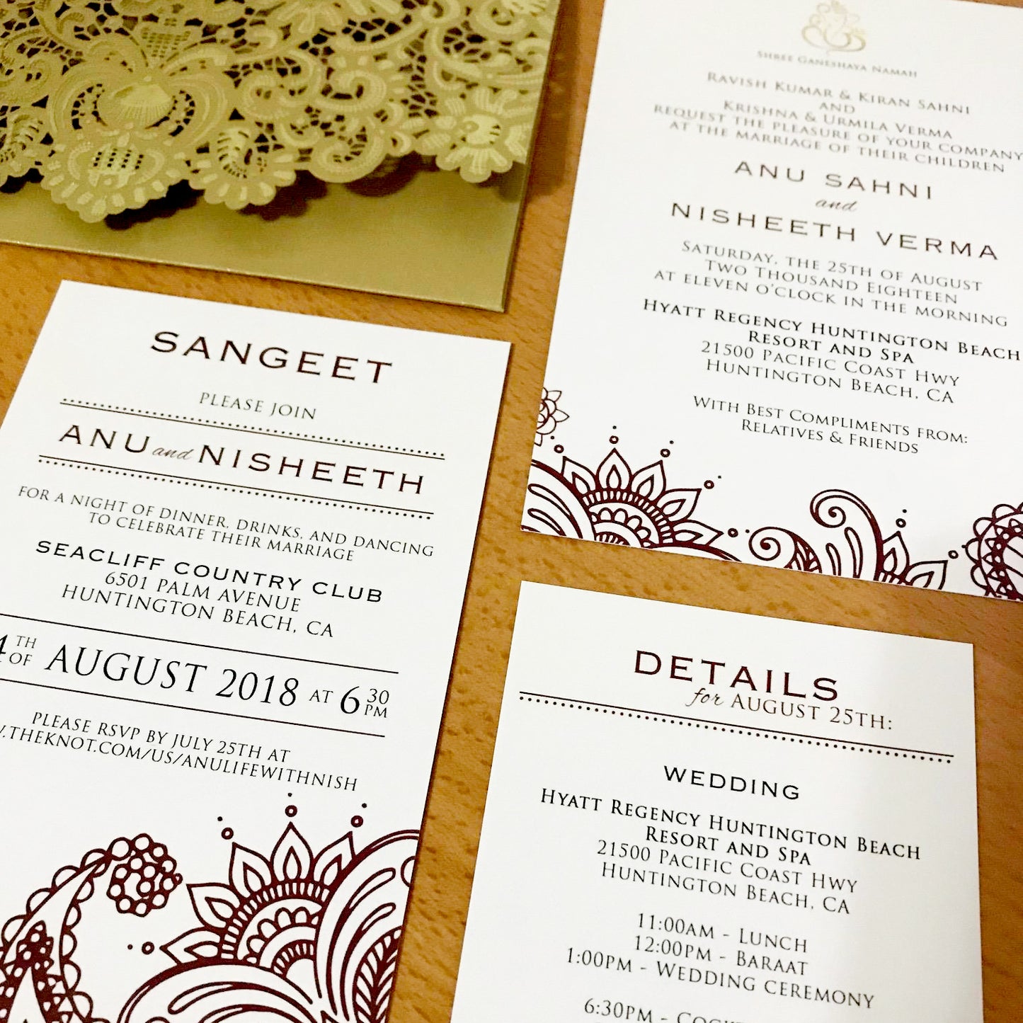 Mehndi Designs Indian Wedding Invitation Suite