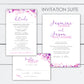 Japanese Inspired Floral Asian Wedding Invitation Suite
