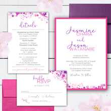 Load image into Gallery viewer, Japanese Inspired Floral Asian Wedding Invitation Suite
