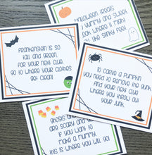 Load image into Gallery viewer, Halloween Scavenger Hunt Clue Cards
