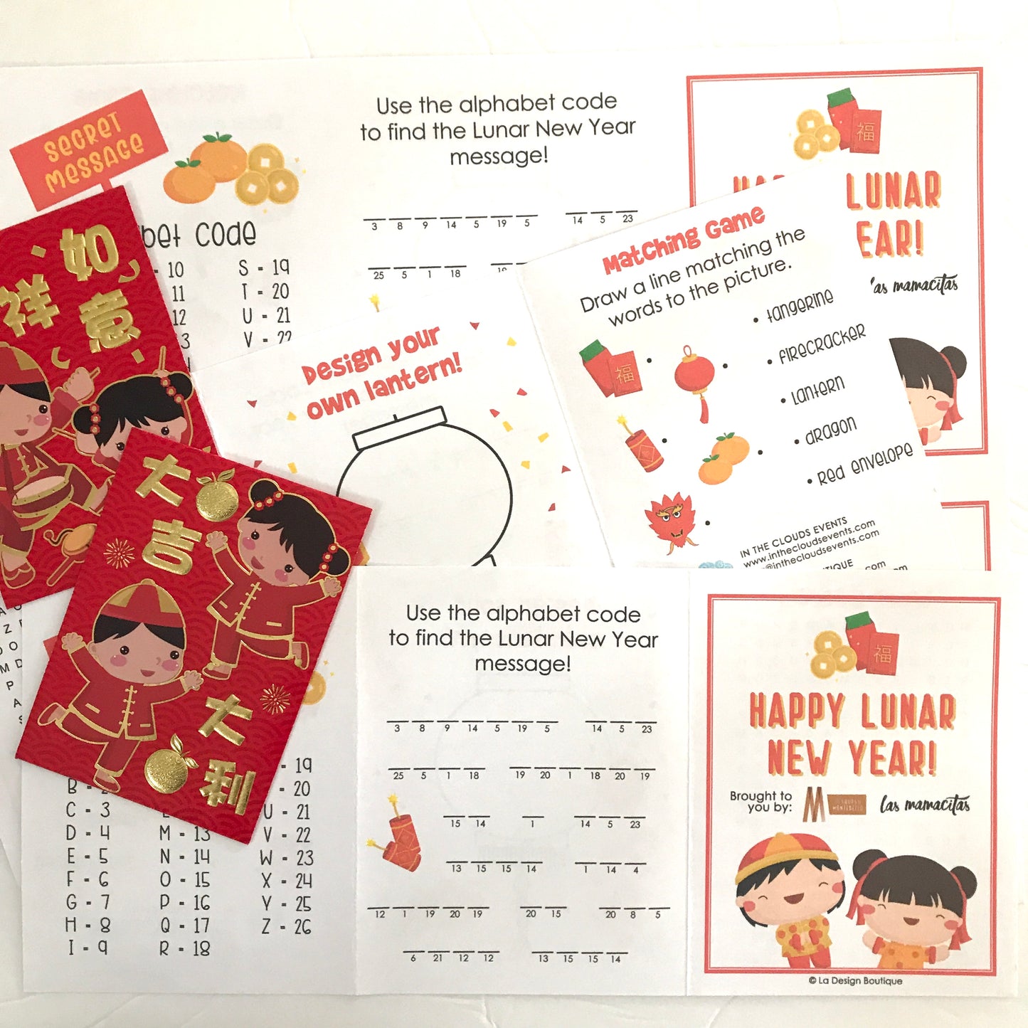 Lunar New Year Activity Sheets for Kids with DIY Paper Dragon