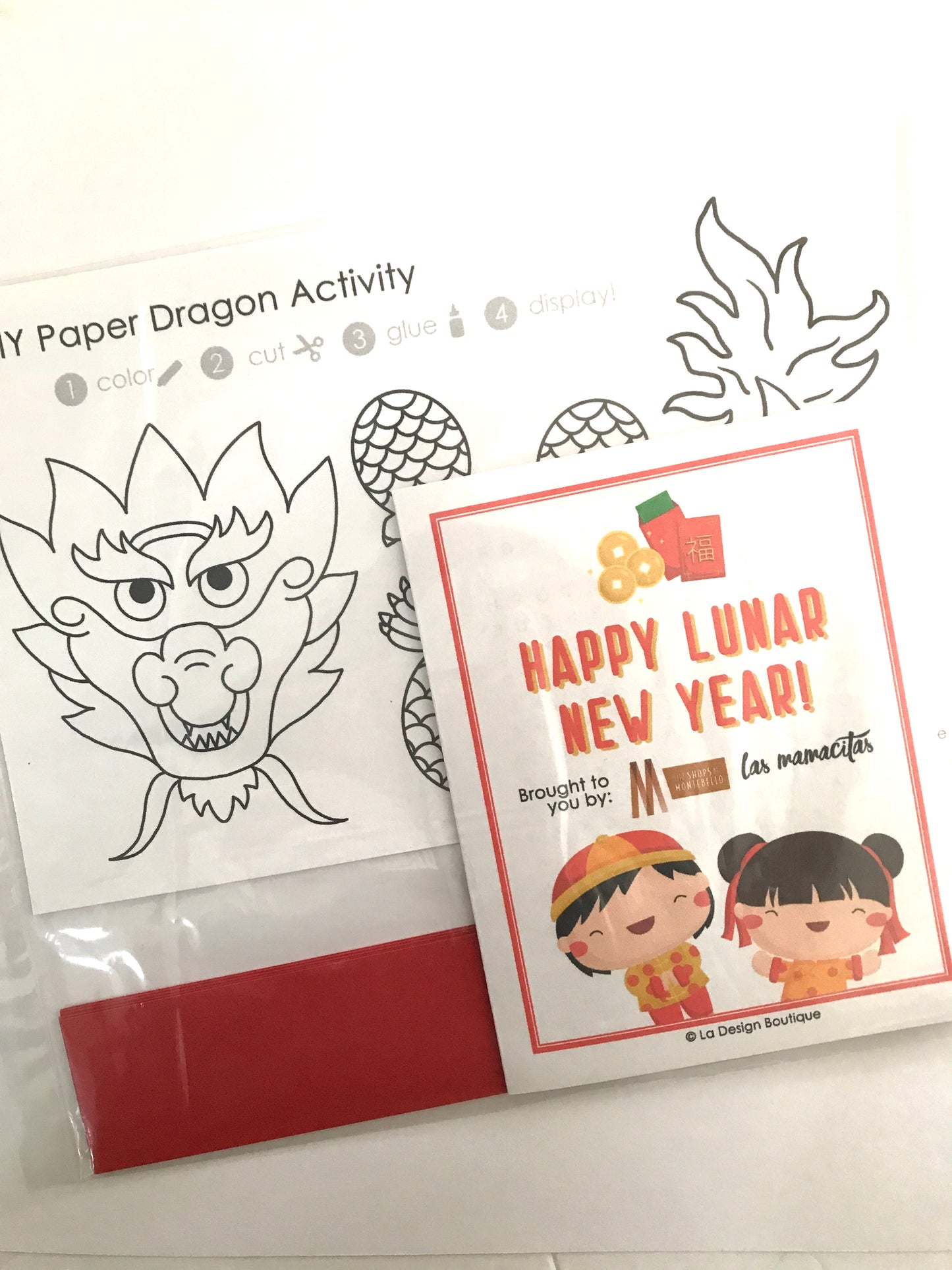 Lunar New Year Activity Sheets for Kids with DIY Paper Dragon