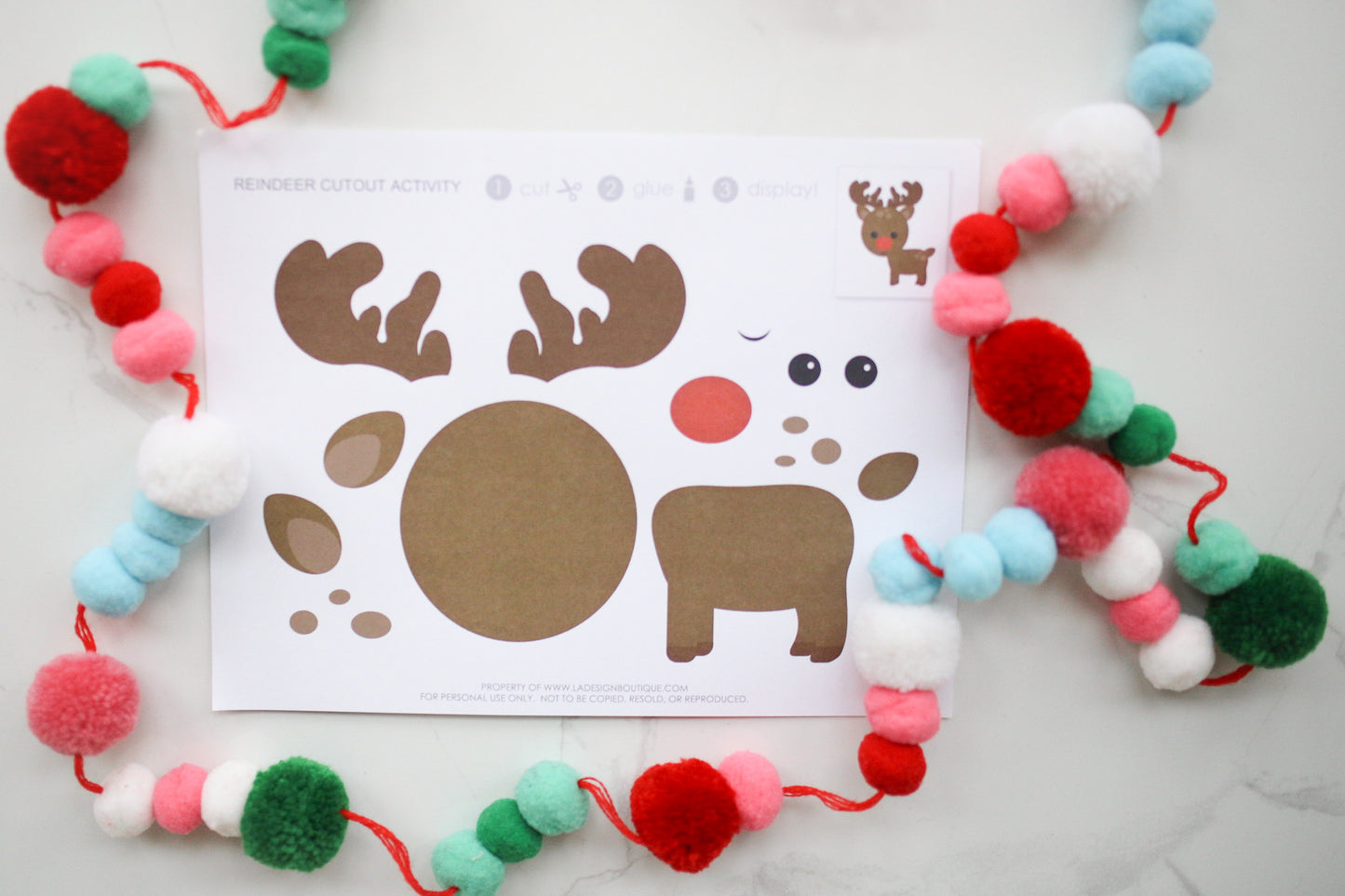 Christmas Cutout Activities for Kids with Santa, Elf, Snowman, and Reindeer