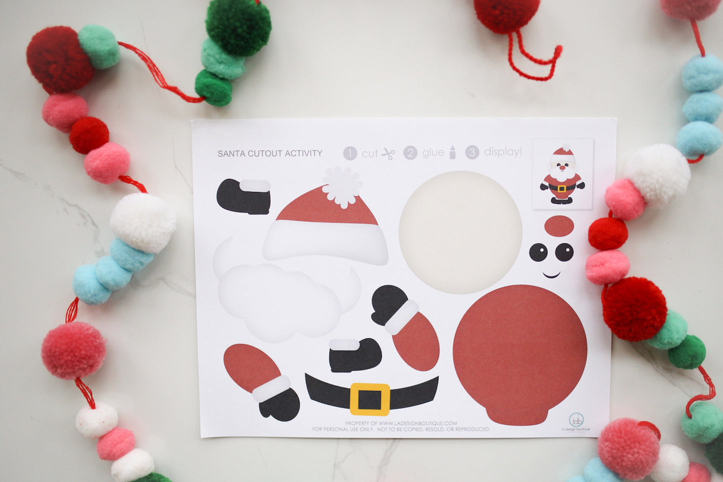 Christmas Cutout Activities for Kids with Santa, Elf, Snowman, and Reindeer