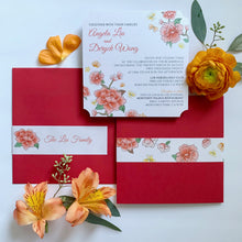 Load image into Gallery viewer, Lotus Blossom Asian Wedding Invitation Suite
