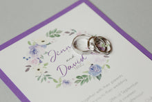 Load image into Gallery viewer, Lavender Purple Floral Wreath Wedding Invitation Suite
