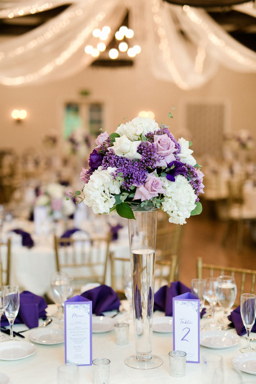 Lavender Purple Floral Wreath Wedding Invitation Suite