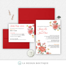 Load image into Gallery viewer, Lotus Blossom Asian Wedding Invitation Suite
