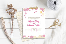 Load image into Gallery viewer, Pink Cherry Blossom Asian Wedding Invitation Suite
