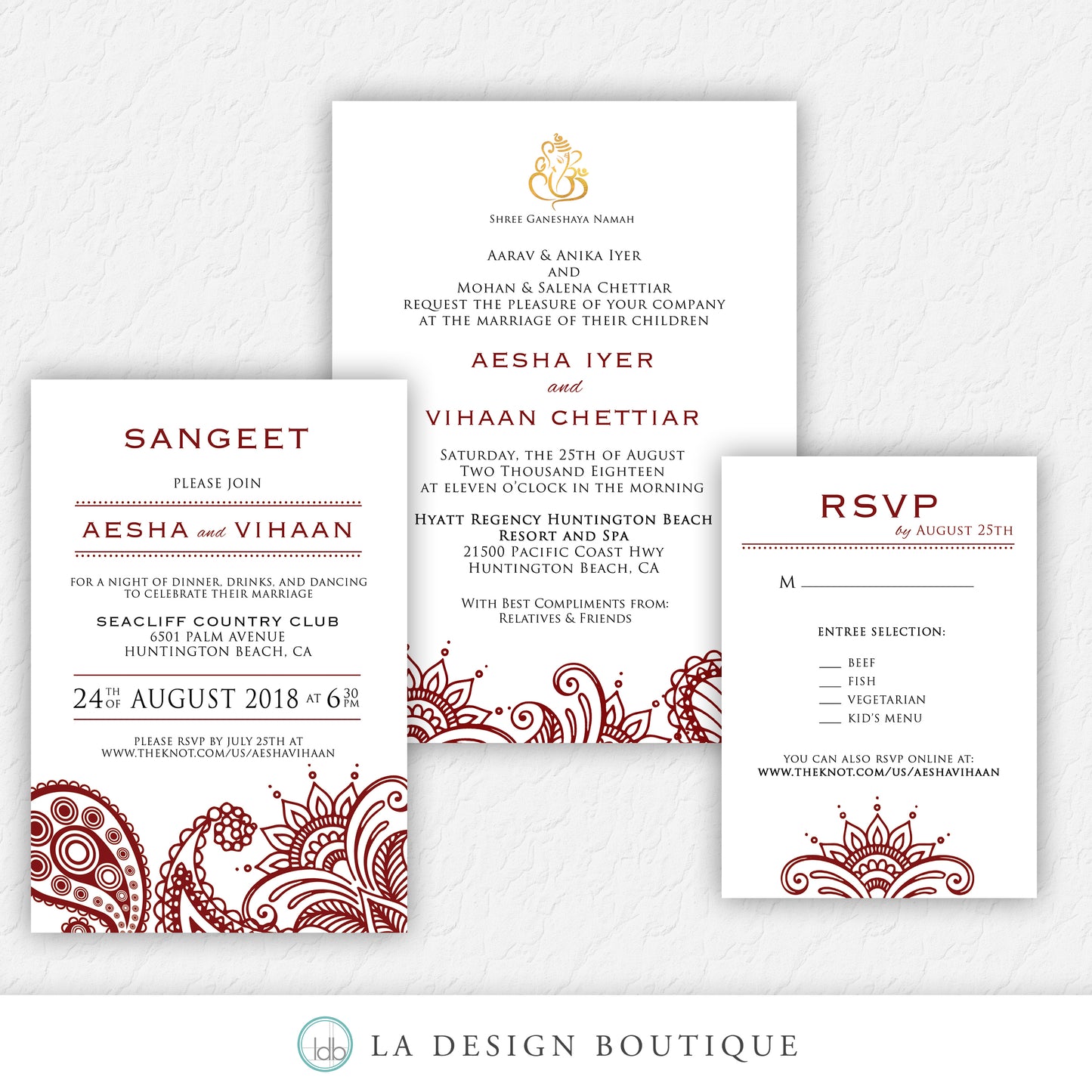 Mehndi Designs Indian Wedding Invitation Suite